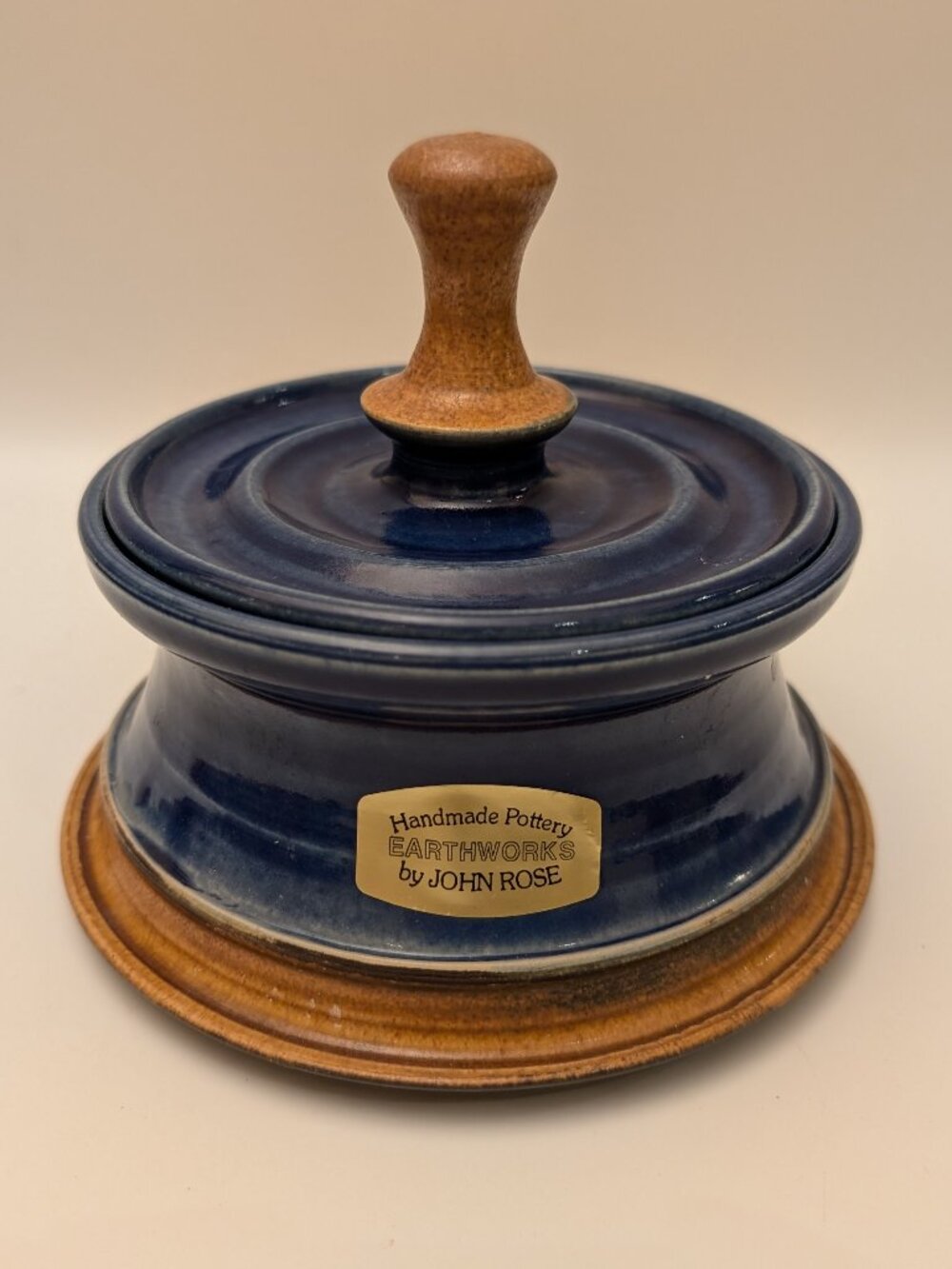 Vintage Earthworks Stoneware Butter Cheese Relish Dish / Crock – Signed